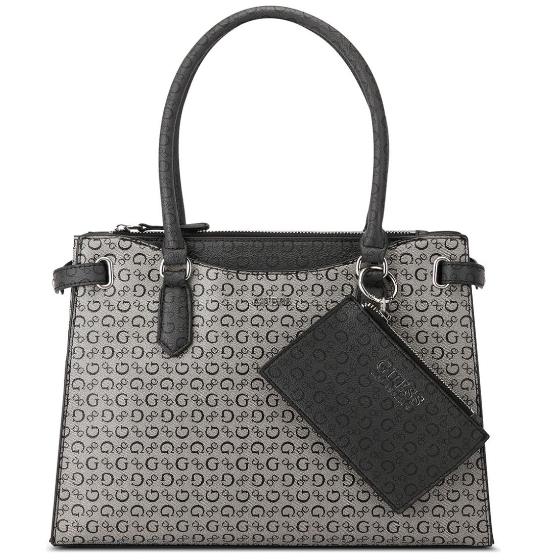 Bolsa Guess Factory Estilo Satchel en Color Negro Multi Modelo Sv884507-Bml