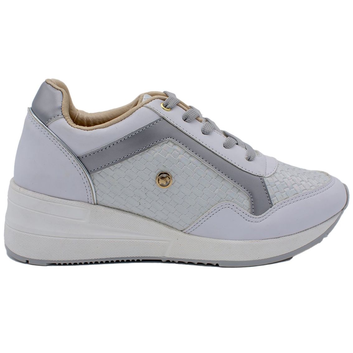 Tenis Casual con Cuña Blanco Ferrioni