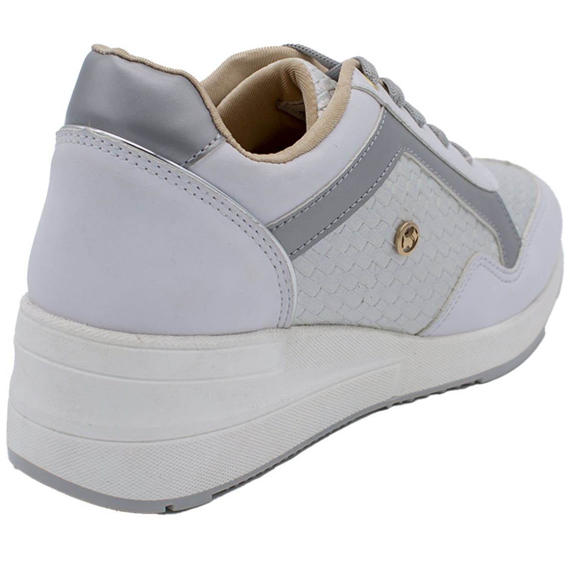 Tenis Casual con Cuña Blanco Ferrioni