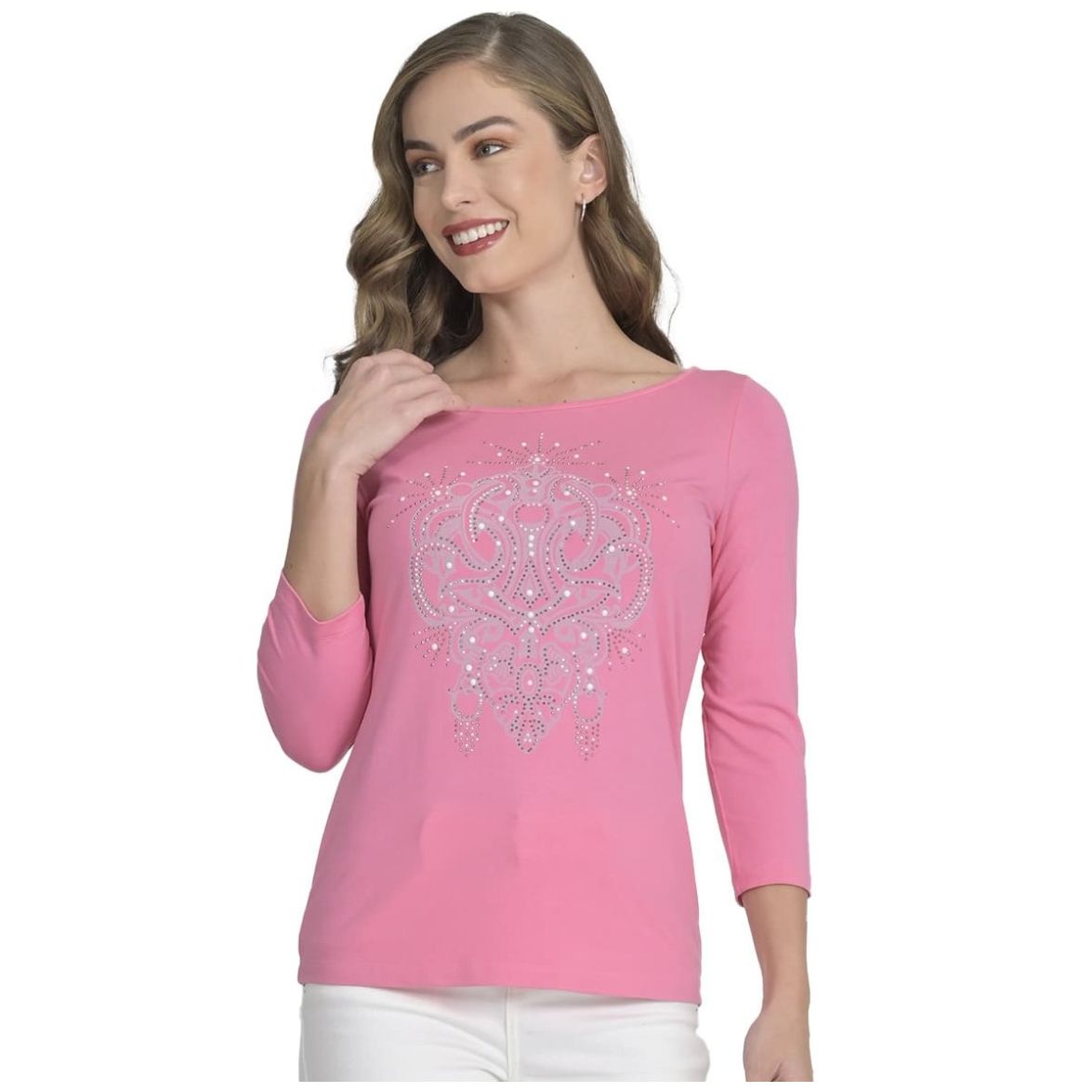 Blusa Lisa Escote Redondo Manga 3/4 Ofelia Foleys