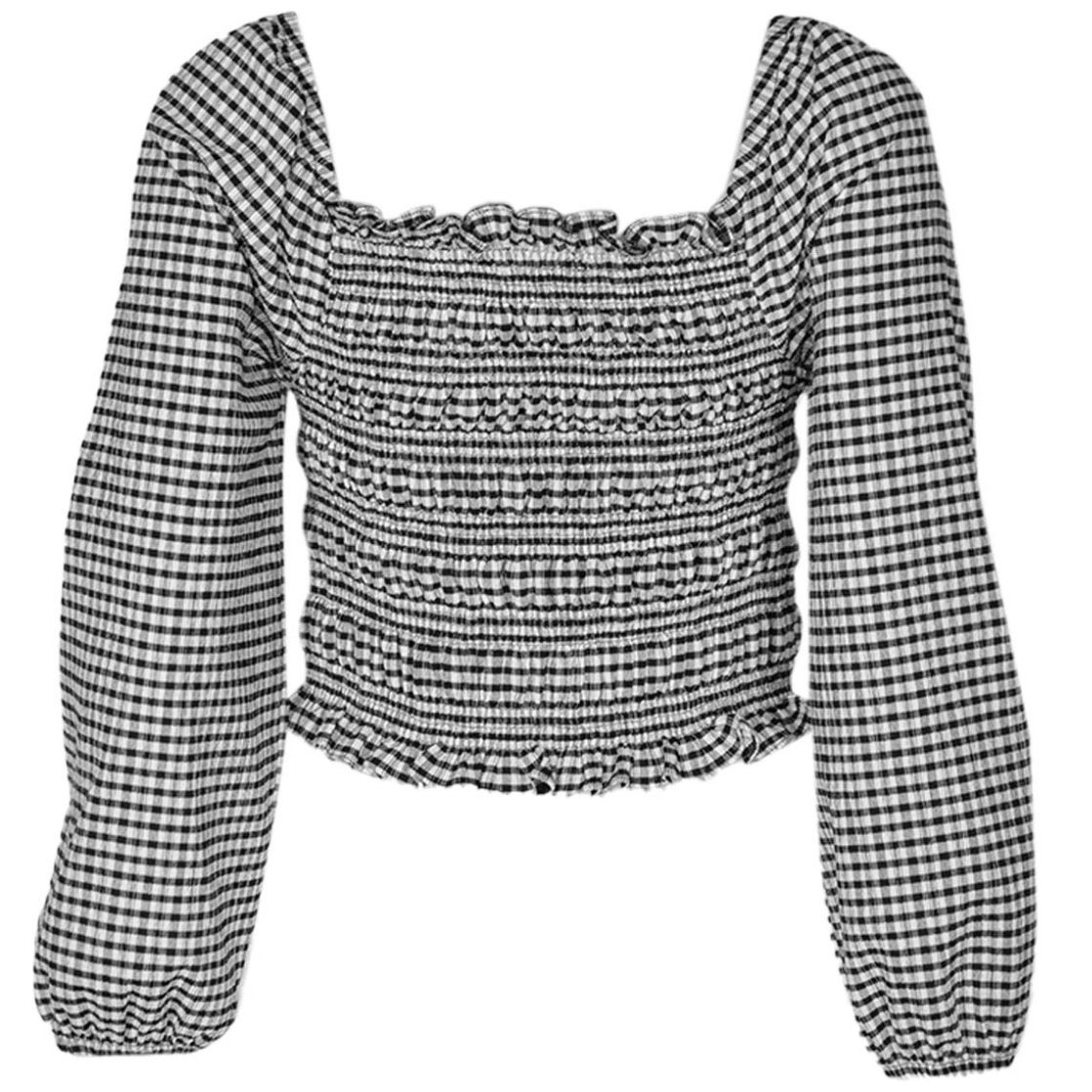 Blusa Manga Larga con Smock de Polispan Crepe Philosophy Jr