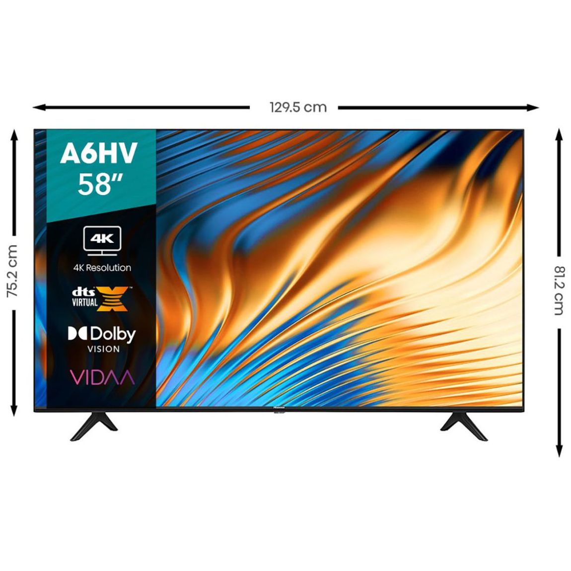 Pantalla Hisense 58" 4K 58A6Hv