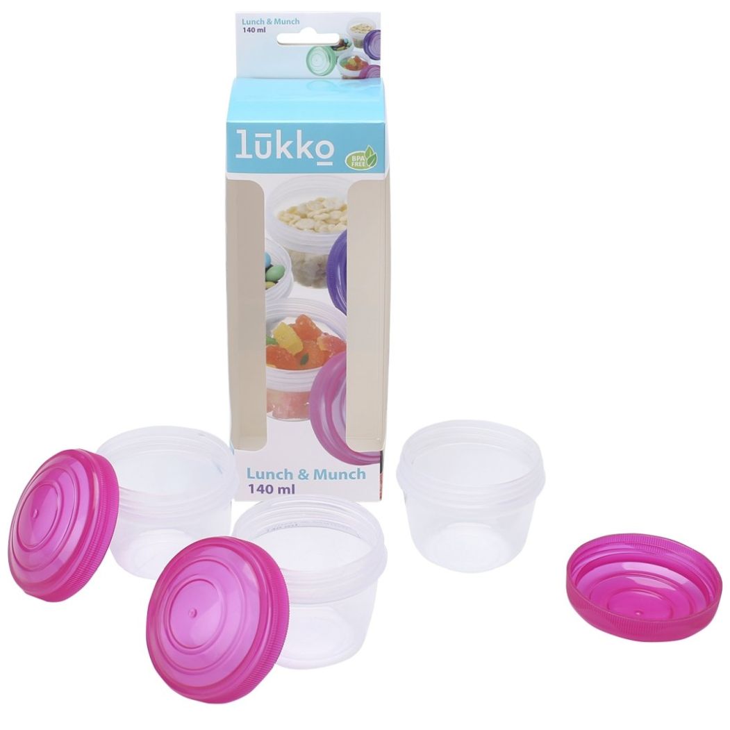Set 3 Herméticos Chicos para Yogurt 140 Ml Lukko