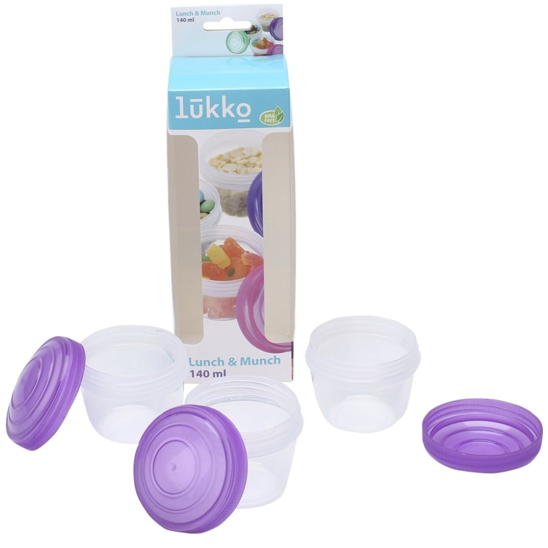 Set 3 Herméticos Chicos para Yogurt 140 Ml Lukko
