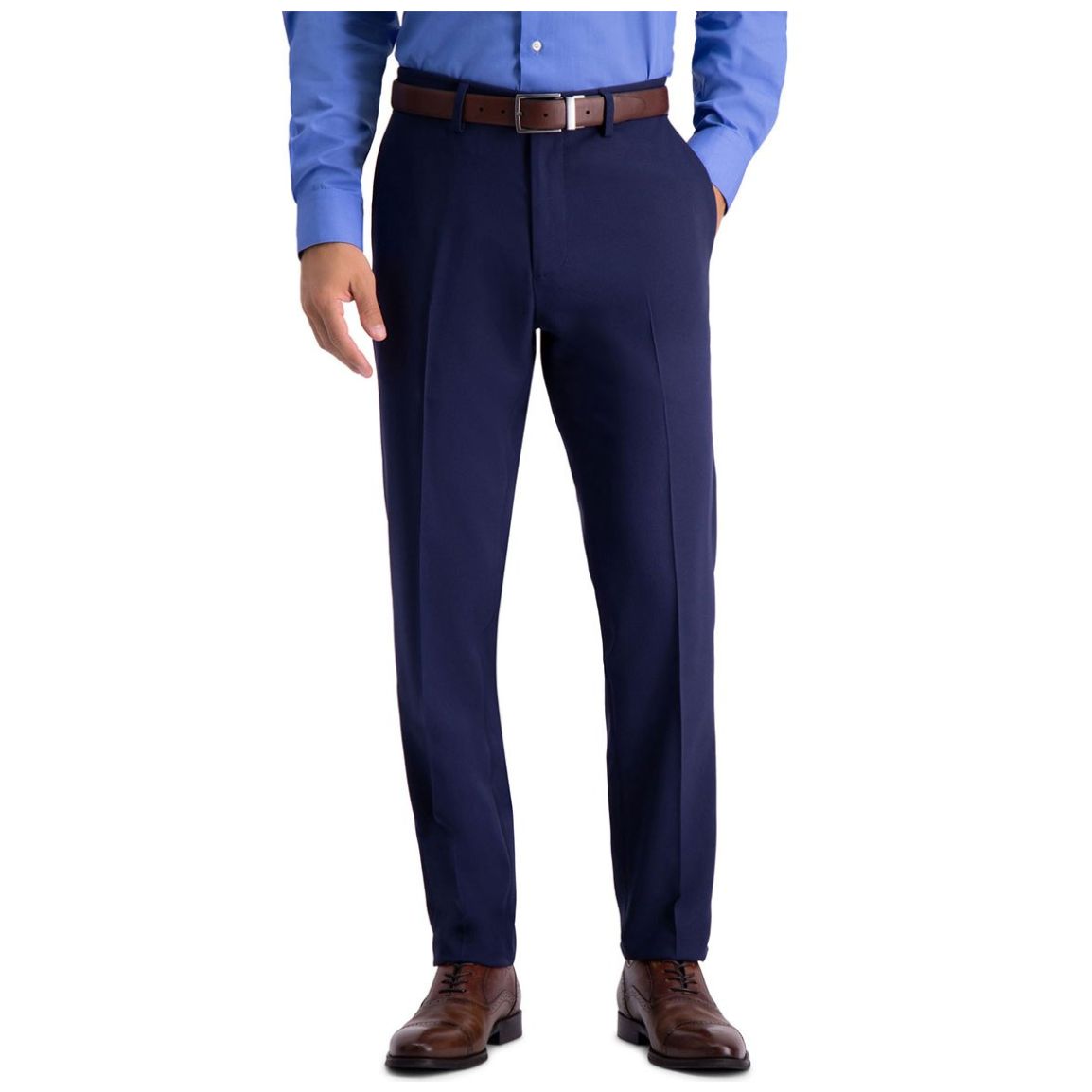 Pantalon Active Series Slim Fit Modelo Elo Hy80243A Azul Medio Haggar para Hombre