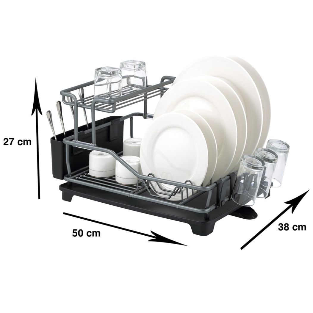 Escurridor 2 Niveles de Aluminio Grafito Namaro Desing