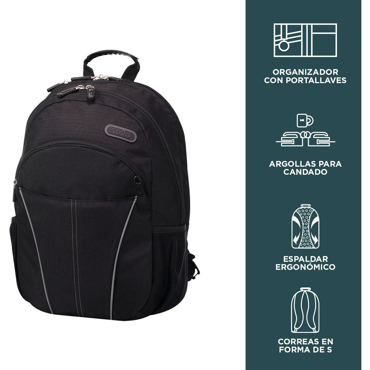 Mochila Tipo Backpack Arvar Negro Totto