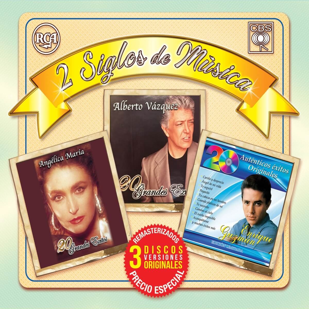 3 Cds Alberto Vázquez, Angélica María y Enrique Guzmán