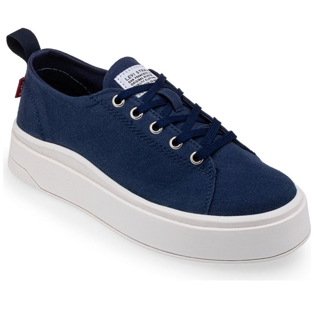 Tenis Casual con Plataforma Liso Azul Levis