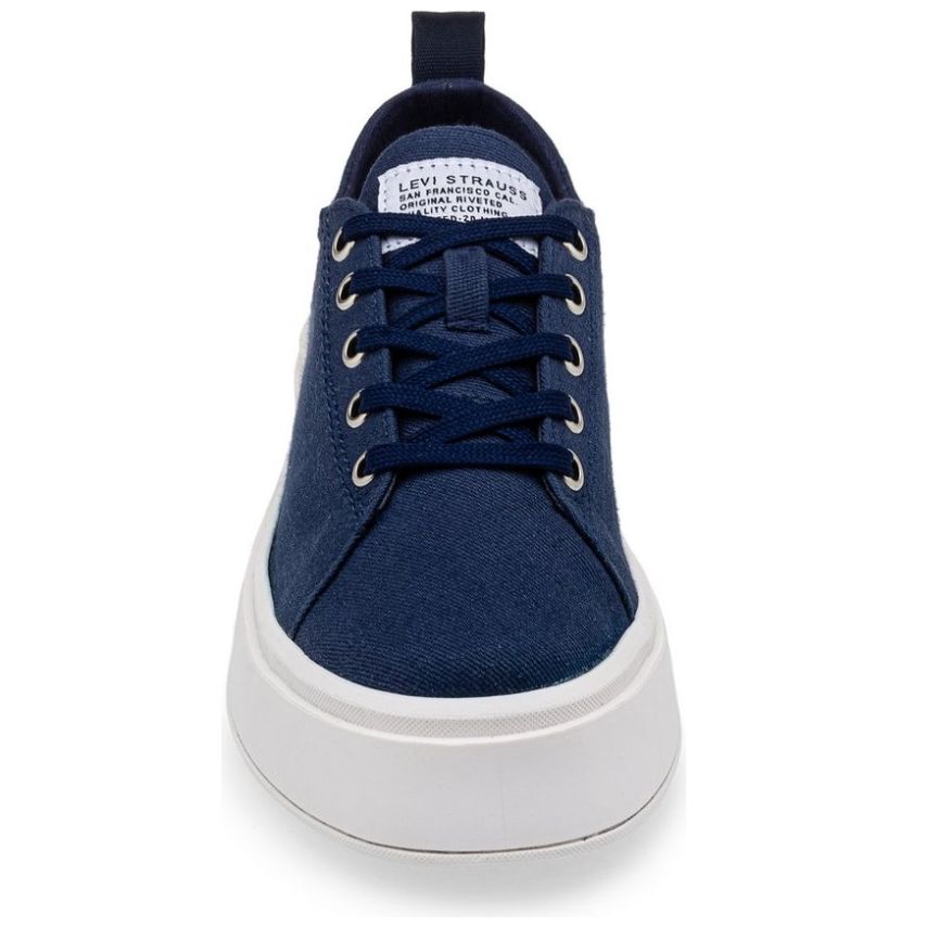 Tenis Casual con Plataforma Liso Azul Levis