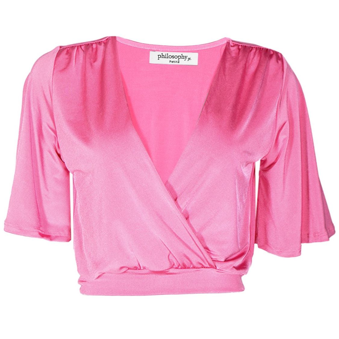 Blusa Philosphy Petite Manga Corta Cuello V Diseño Liso