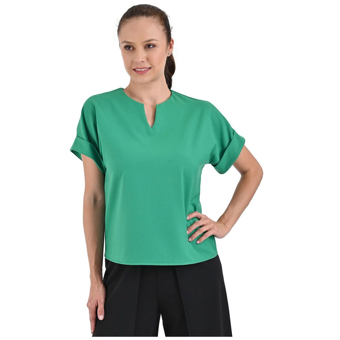 Blusa Lisa Dobladillo en Manga By 2-7-5
