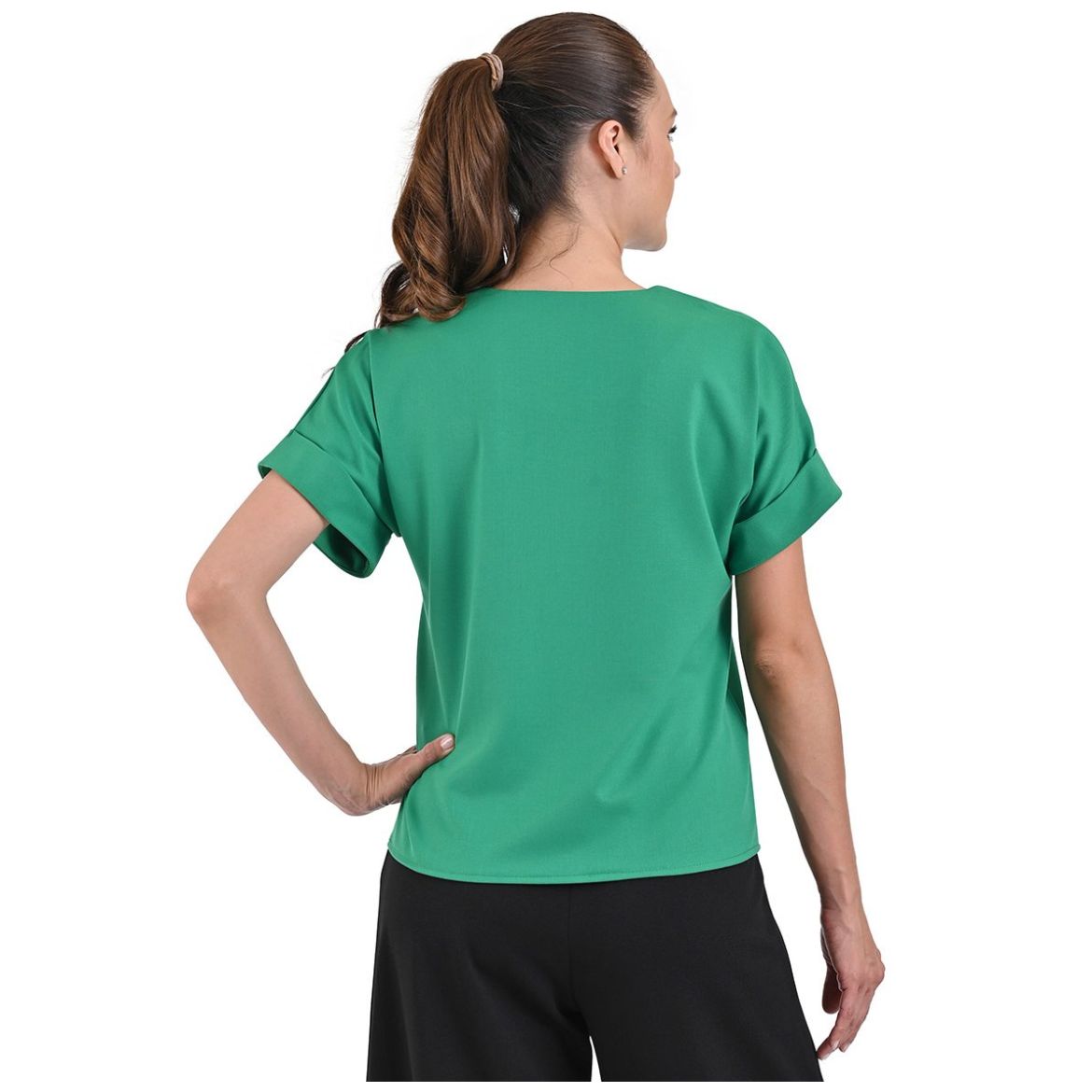 Blusa Lisa Dobladillo en Manga By 2-7-5