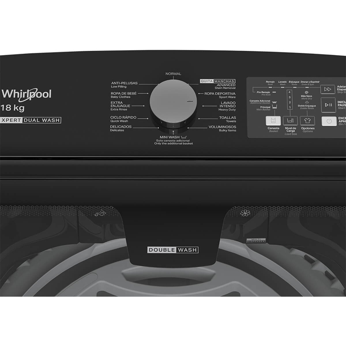 Lavadora Titanium Carga Superior Dual Whirlpool 18Kg  Wwh18Ataln