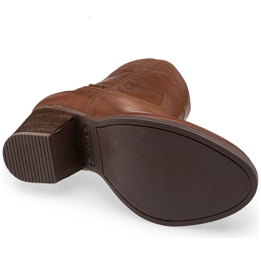 Botín con Tacón Tipo Vaquero Café Levis