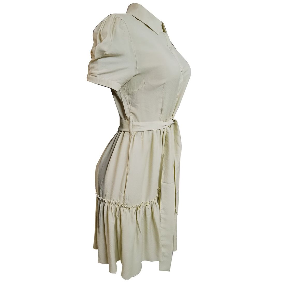Vestido Corto Camisero Manga Corta Red Marine