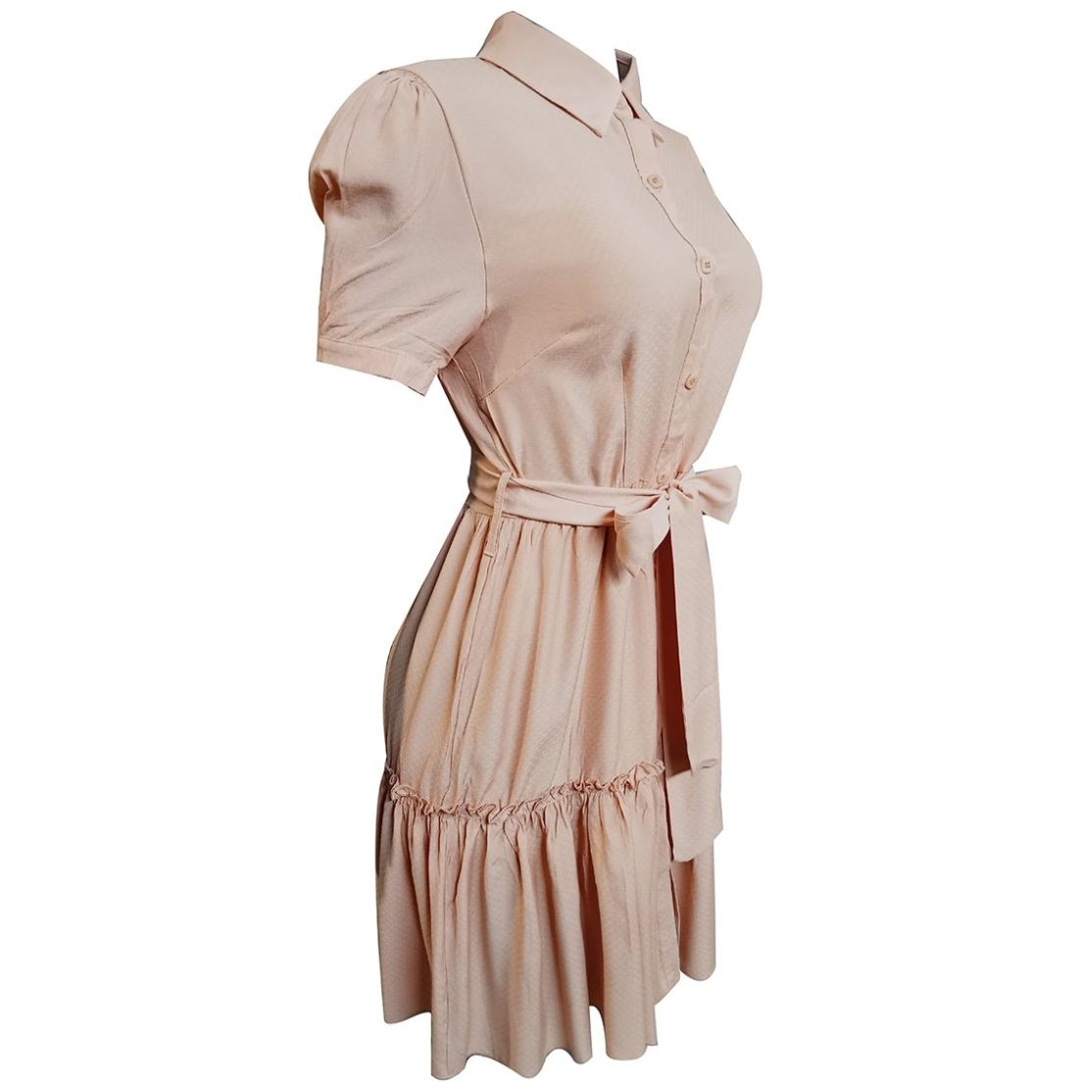 Vestido Corto Camisero Manga Corta Red Marine