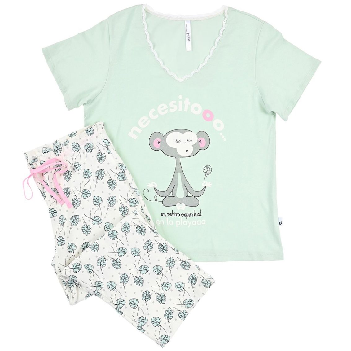 Pijama Manga Corta y Capri Chango  Sho Shi