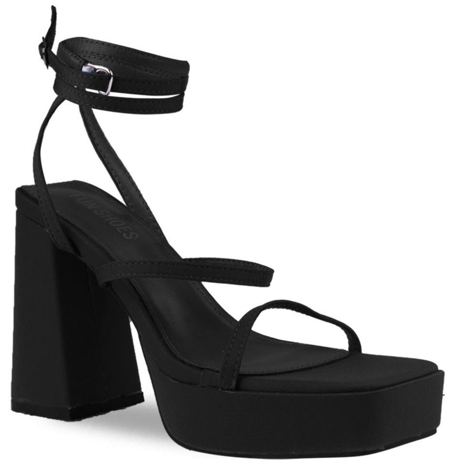 Sandalia con Plataforma Negra Fun Shoes