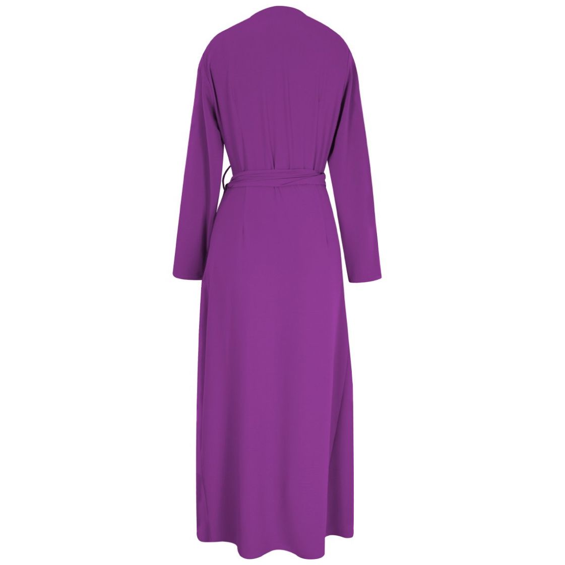 Vestido Basel Manga Larga Cuello V Cruzado Diseño Drapeado