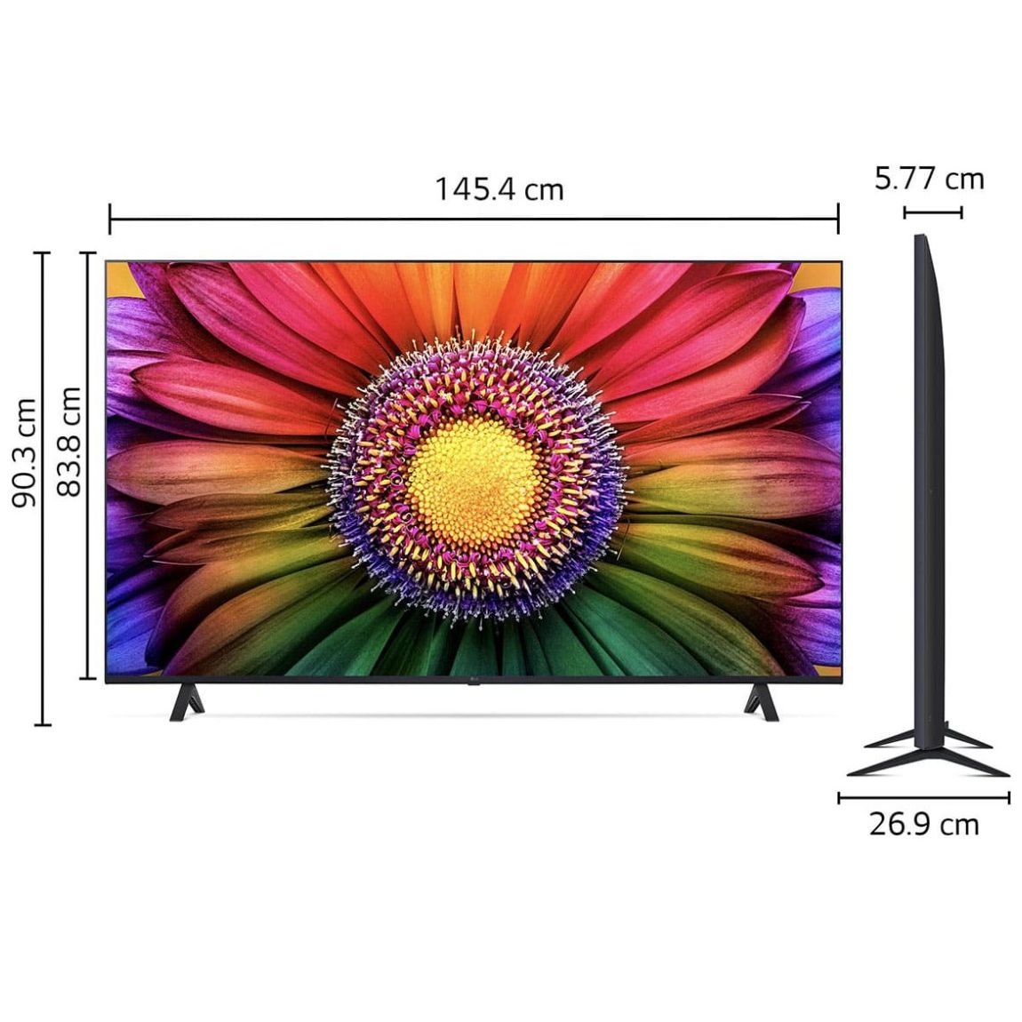 Pantalla 65" LG Uhd 4K Smart Tv 65Ur8750Psa + Cable Hdmi + Mueble de Pared