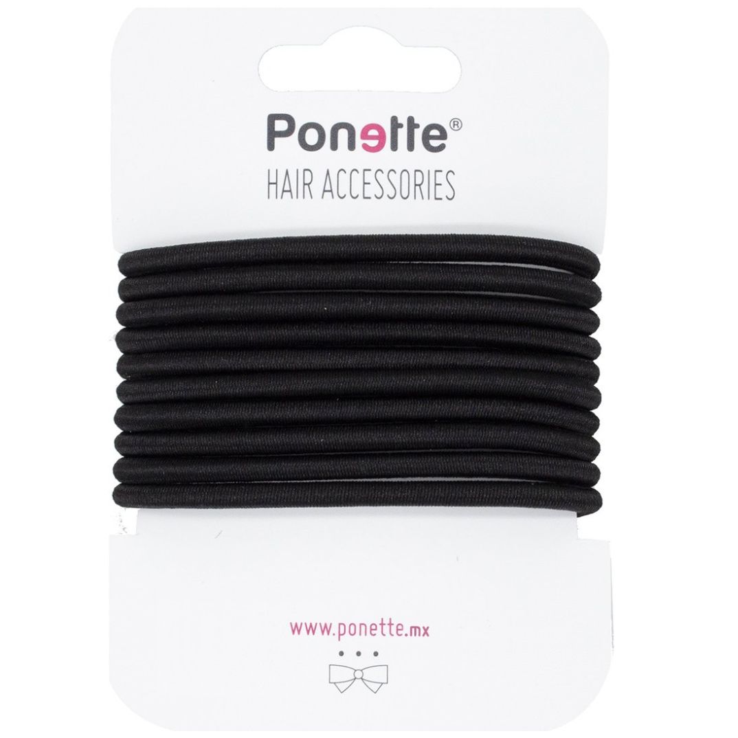 Ponette Liga Metálica Grande Negra 10 Piezas