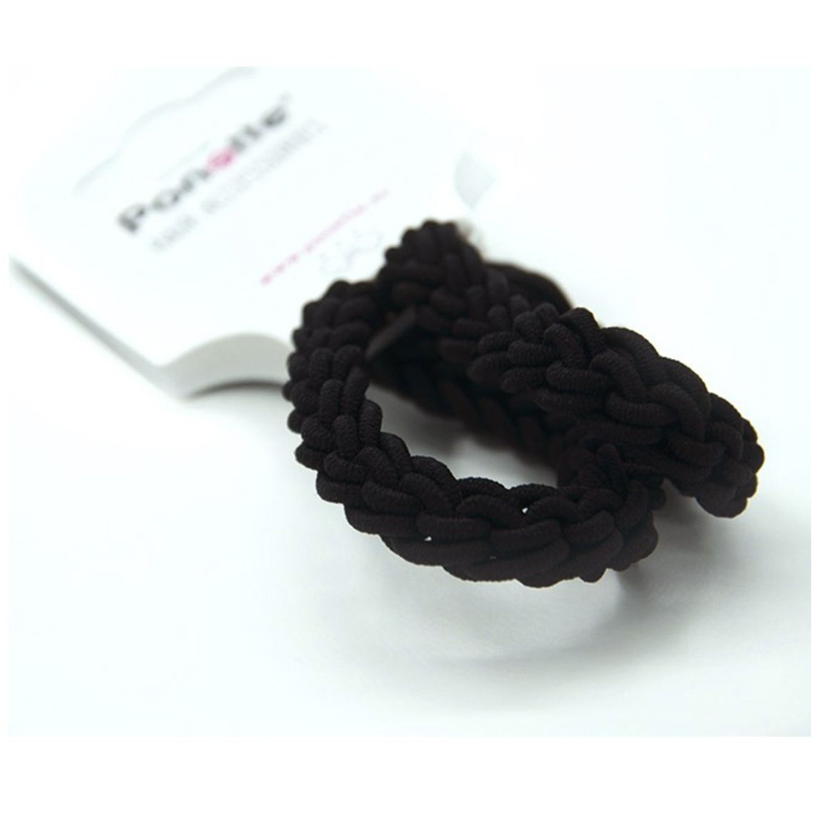 Ponette Liga Trenzada Negra 2 Piezas