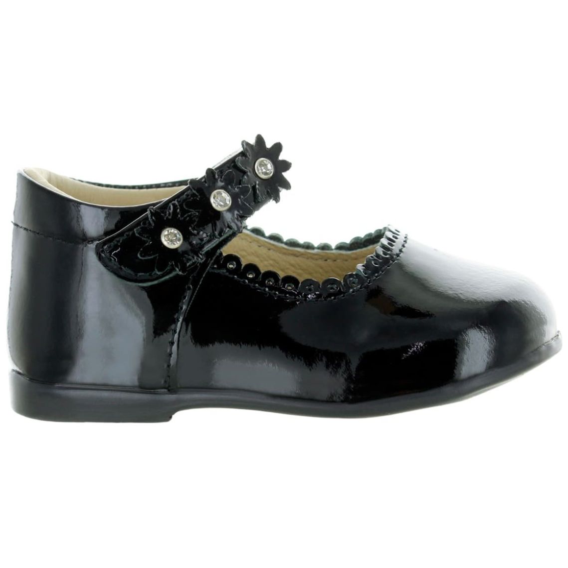 Zapato Charol 12-16 Negro Miniburbujas para Niña