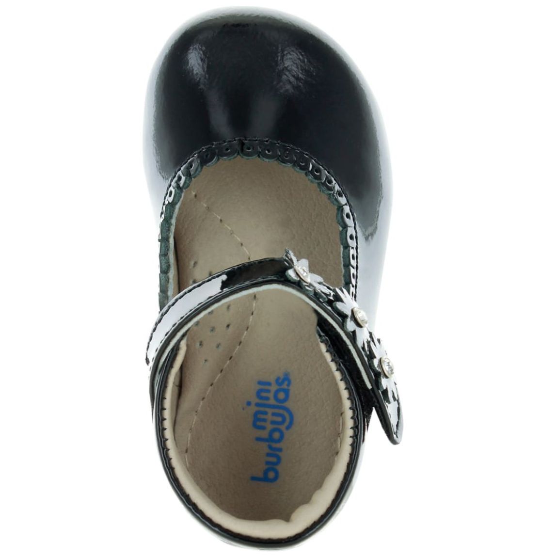 Zapato Charol 12-16 Negro Miniburbujas para Niña