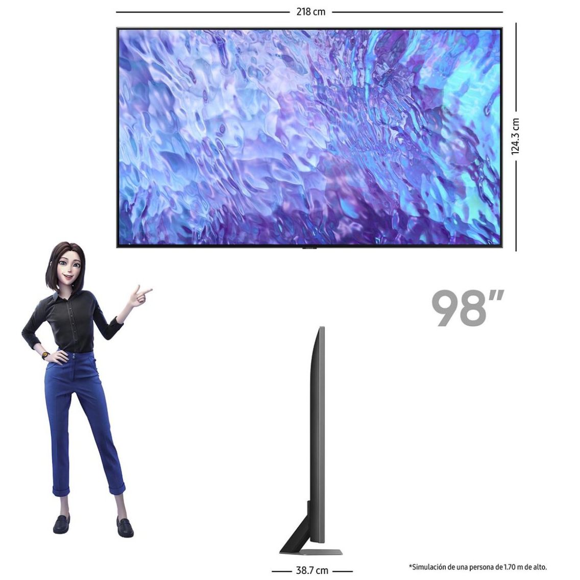 Pantalla 98" Samsung Qled 4K Qn98Q80Cafxzx