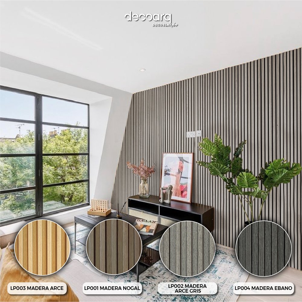 Lambrin Plus Decorativo  Madera Nogal  de 100 Cm X 17 Cm Cubre 1.7 M2 Deco Pvc