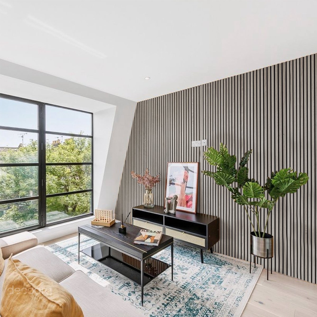 Lambrin Plus  Decorativo Madera Roble Gris de 100 Cm X 17 Cm Cubre 1.7 M2 Deco Pvc