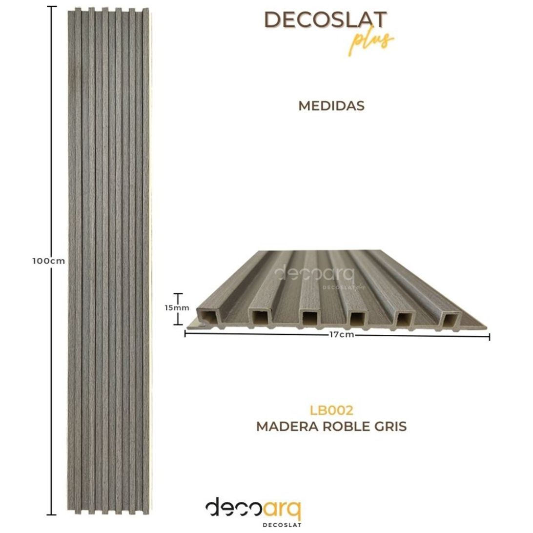 Lambrin Plus  Decorativo Madera Roble Gris de 100 Cm X 17 Cm Cubre 1.7 M2 Deco Pvc