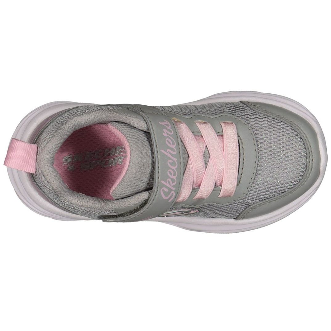 Tenis con Velcro 11-16 Gris Skechers para Niña