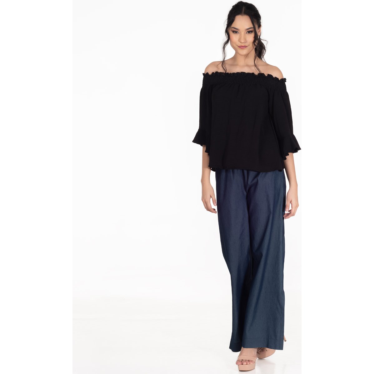 Blusa Strapless Negra Sbh By Sarah Bustani