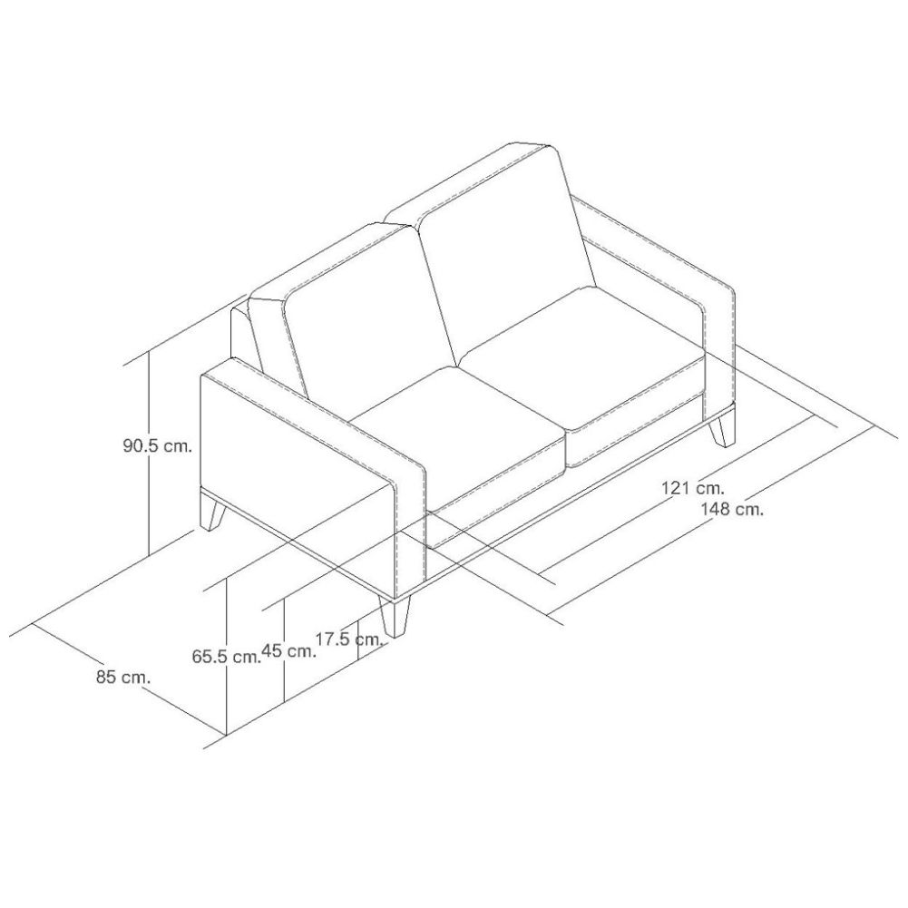 Sofá Y Love Seat Gris Fox Boal