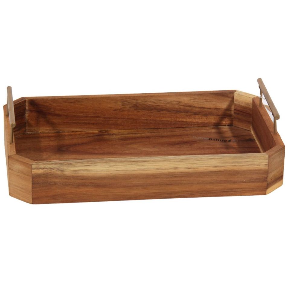 Home Nature Bandeja de Madera Rectangular Malasia 25.5*15*3 Cm