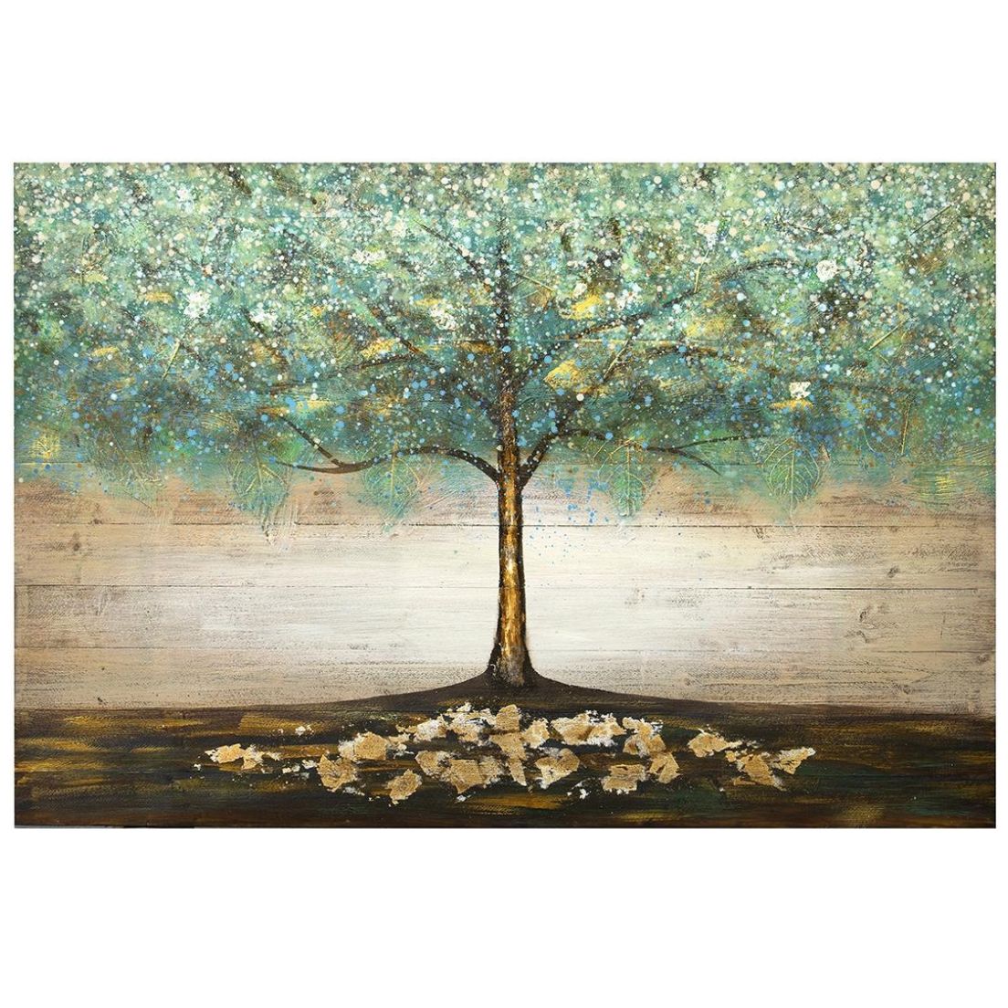 Cuadro Árbol Life Blue Green Vintage Home