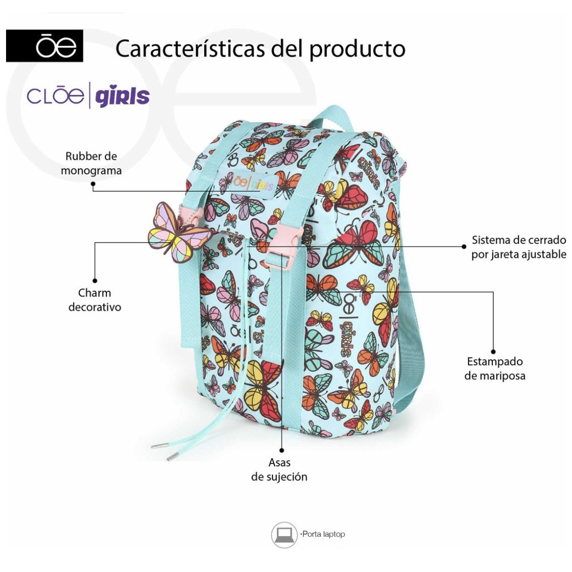 Mochila Tipo Backpack Maviny Menta Cloe