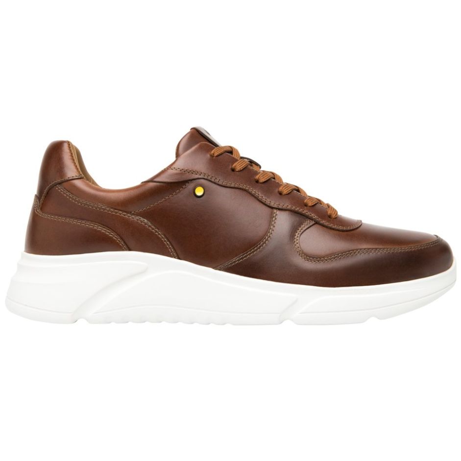Tenis Café de Piel con Suela en Contraste para Caballero Quirelli