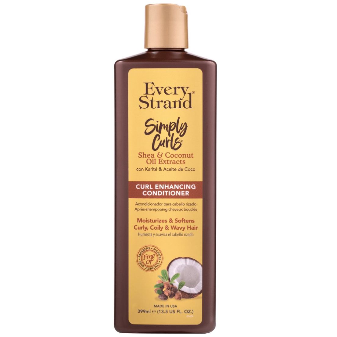 Acondicionador Hidratación Profunda Karité y Aceite de Coco Cabello Rizado Every Strand 399 Ml