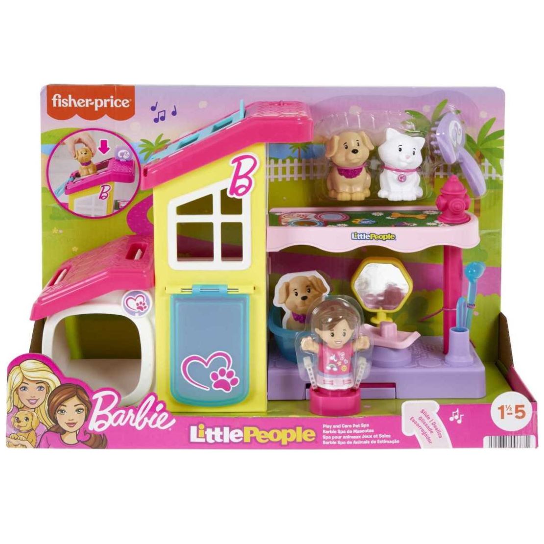 Fisher-Price Little People Set de Juego Barbie Spa Mascotas