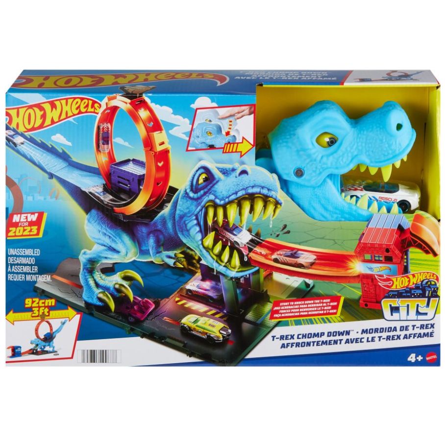 Hot Wheels City Pista de Juguete T-Rex Devorador