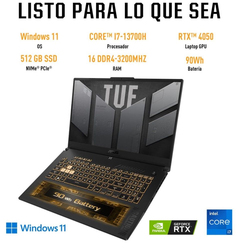 Laptop Asus Tuf Gamer Fx507Vu4-Lp053W Ci7 16Gb 512Gb Ssd