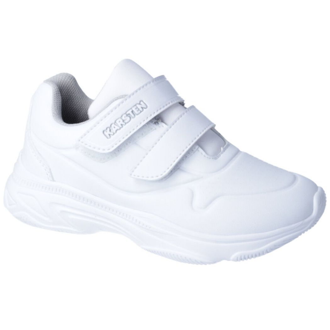 Tenis Escolar con Velcro 22-24 Blanco Karsten para Niño
