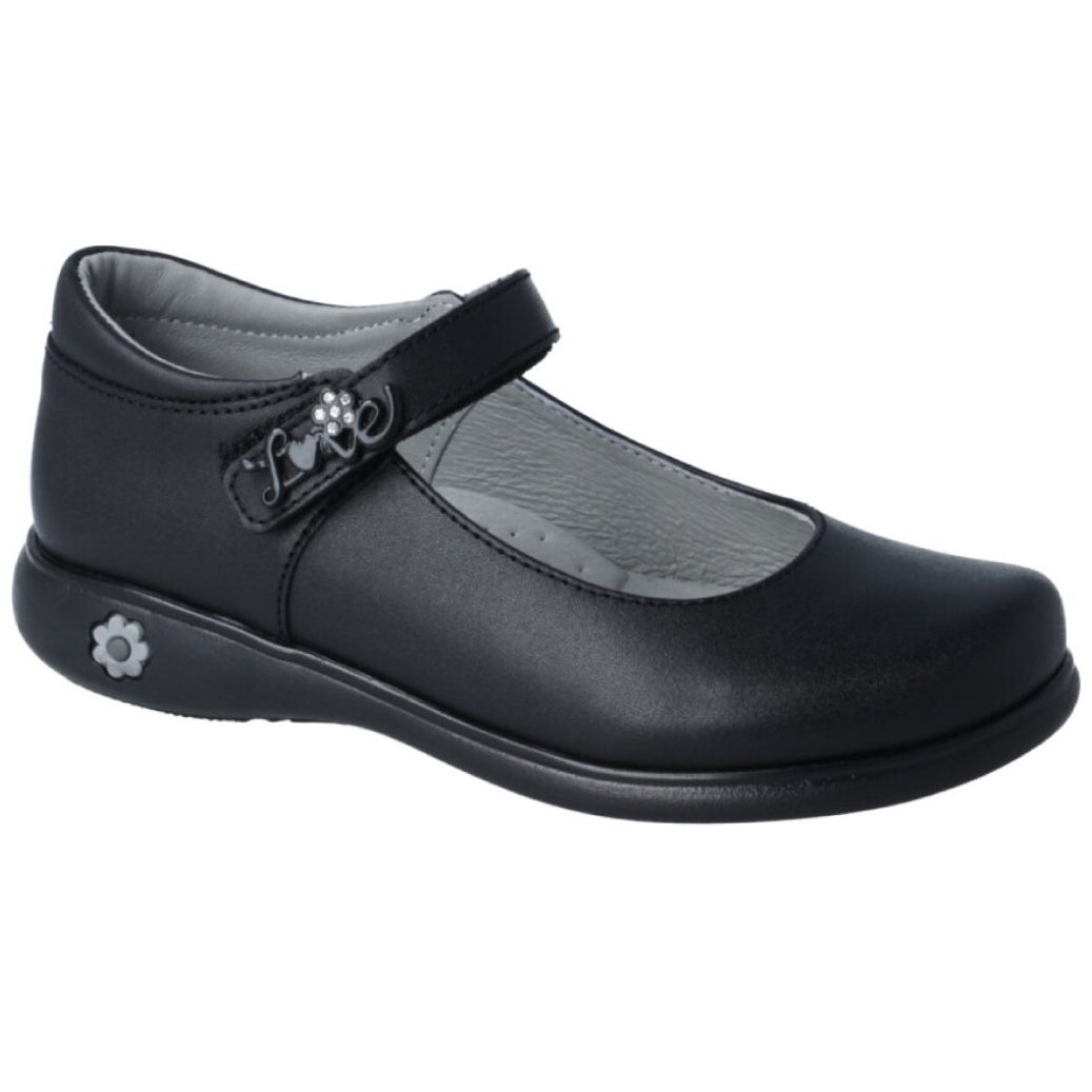 Zapato Escolar con Velcro 22-24 Negro Karsten para Niña