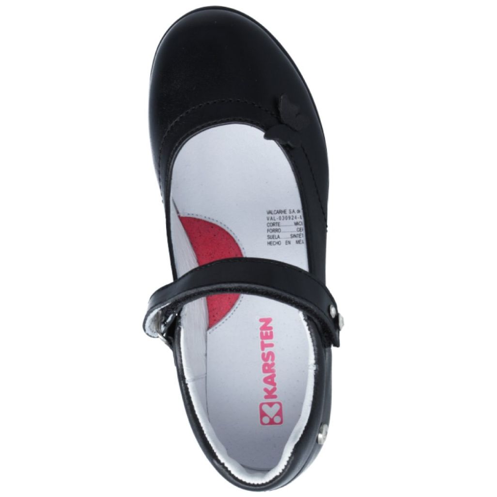 Zapato Escolar con Velcro 15-17 Negro Karsten para Niña