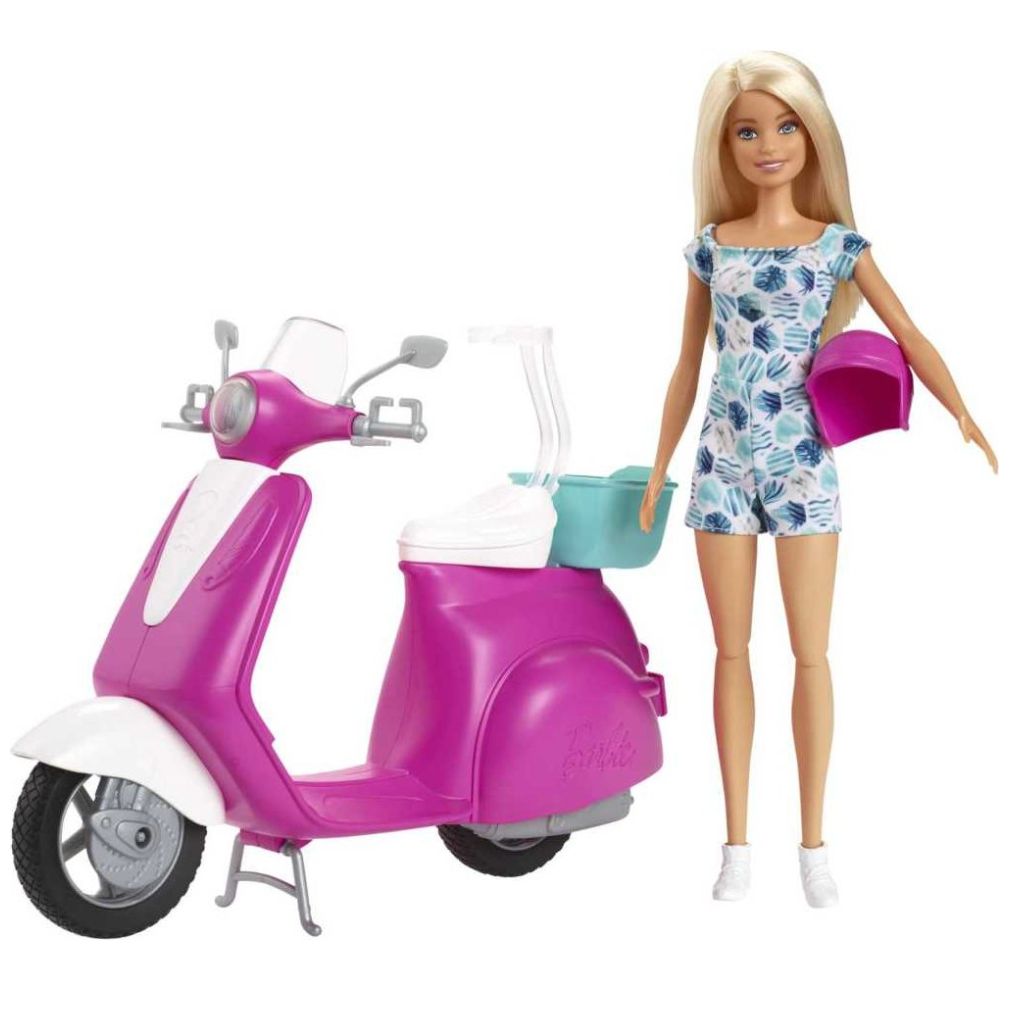 Barbie Vehículo para Muñecas Motoneta con Muñeca
