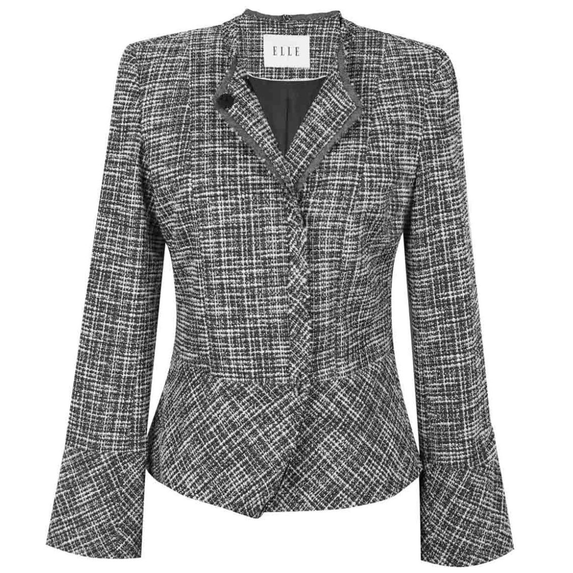 Saco Elle Cuello Solapa Diseño Tweed