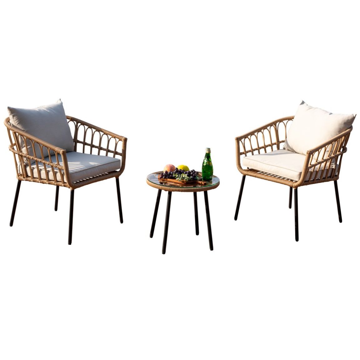 Set Dos Sillas Exterior y Mesa Acento Dalu Vintage Home